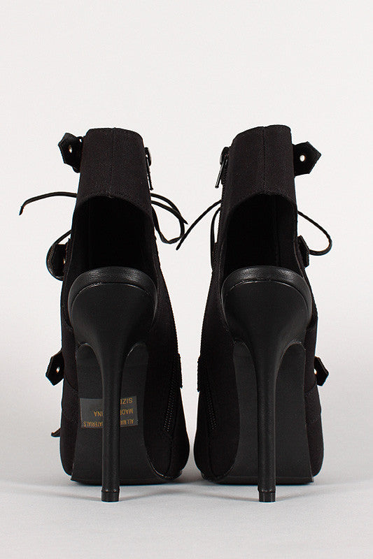 Wild Diva Lounge Strappy Open Toe Heel