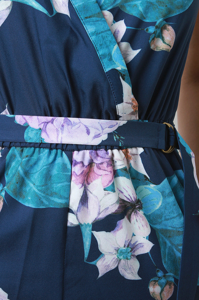 Tropical Flowers Sleeveless Jumpsuit