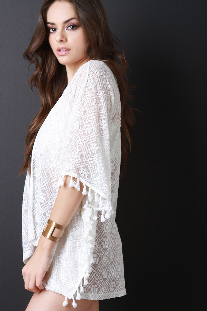 Lace Tassel Fringe Trim Kimono