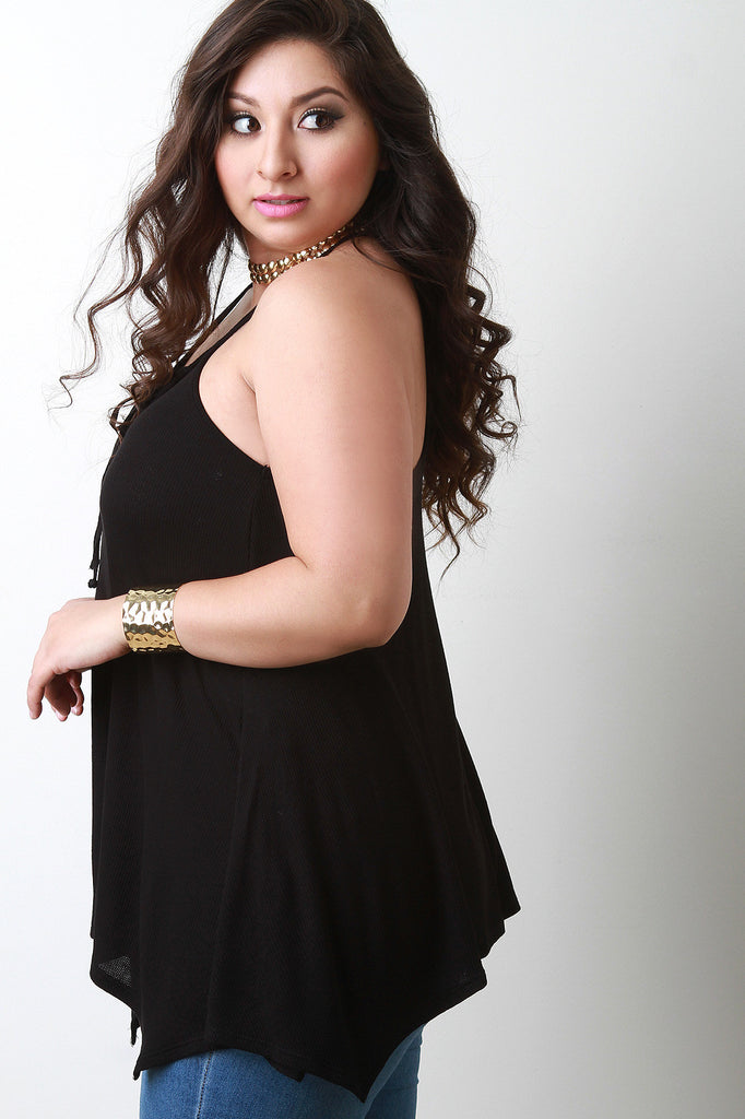 Lace Up Racerback Spaghetti Strap Top