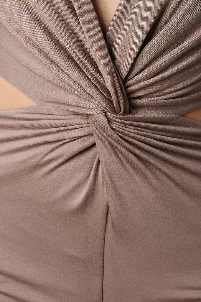 Plunging V Twisted Top Jumpsuit