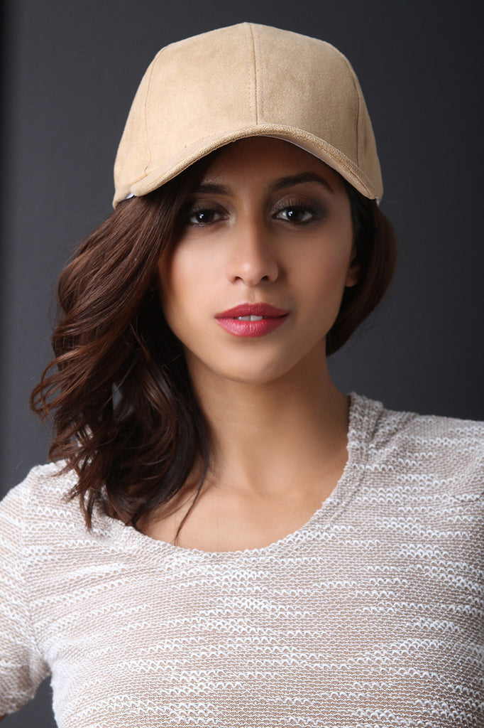 Vegan Suede Baseball Cap
