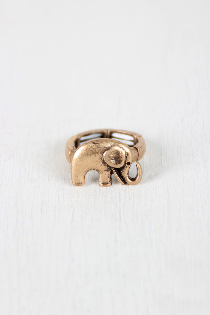 Rustic Elephant Stretch Ring
