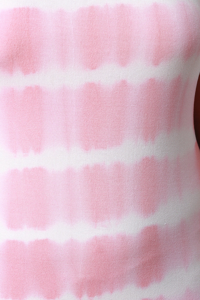 Strapless Tie Dye striped Midi Dress