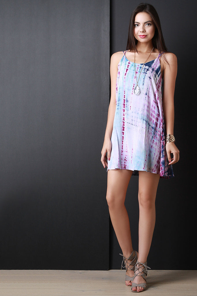 Multi Strap Tie Dye Shift Dress