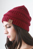 Solid Ridged Knit Beanie