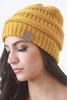 Solid Ridged Knit Beanie