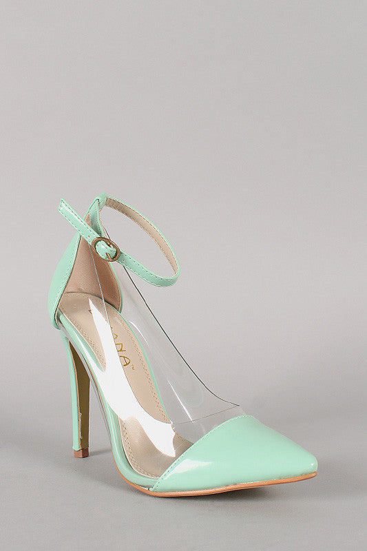 Patent Lucite Pointy Toe Stiletto Pump