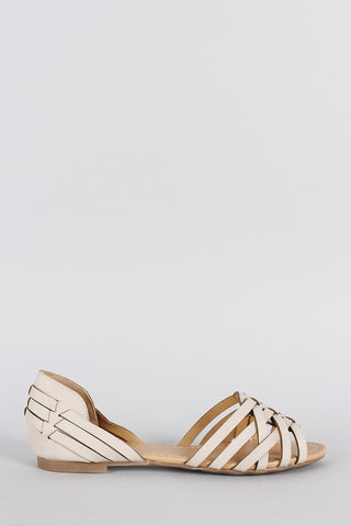 Bamboo Nubuck Ankle Cuff Lace-Up Flat