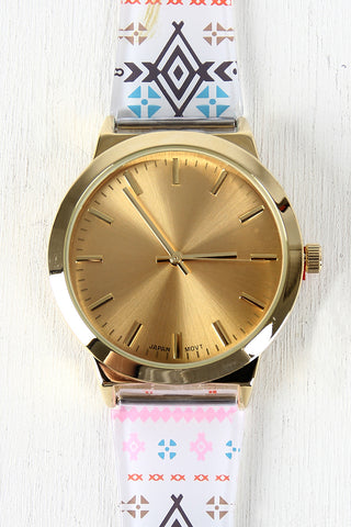 Geo Pattern Skinny Watch