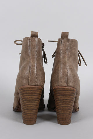 Breckelle Combat Stacked Bootie