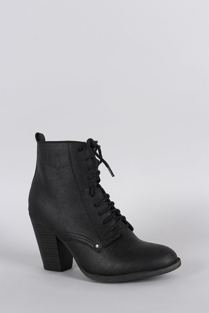 Breckelle Combat Stacked Bootie