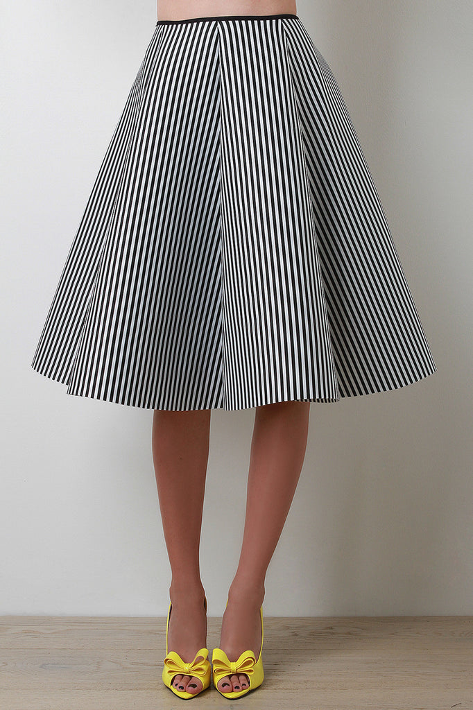 Scuba Knit Striped Circle Skirt