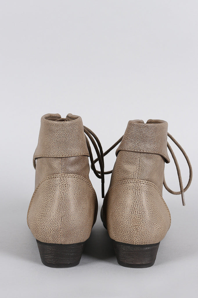 Breckelle Pointy Toe Lace Up Booties