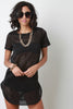 Chain Necklace Mesh Shirt Dress