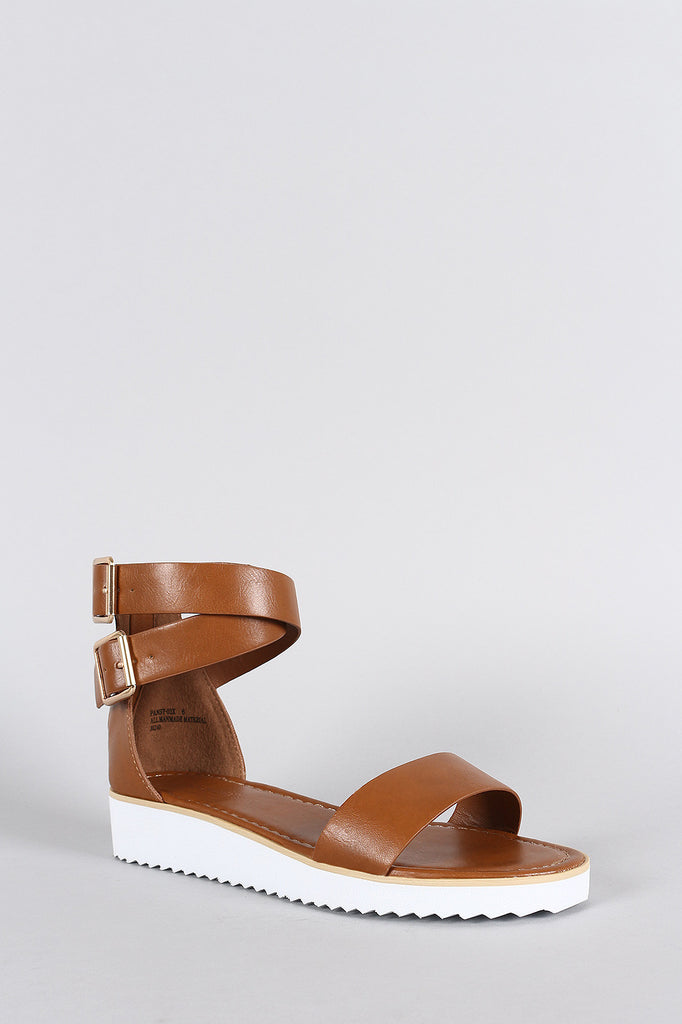 Bamboo Ankle Wrap Flatform Sandal