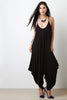 Plunging Neckline Draping Oversize Jumpsuit