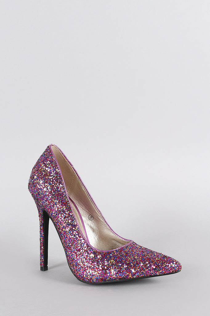 Glitter Pointy Toe Single Sole Stiletto Pump