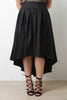 Pleated Taffeta High-Low Skirt