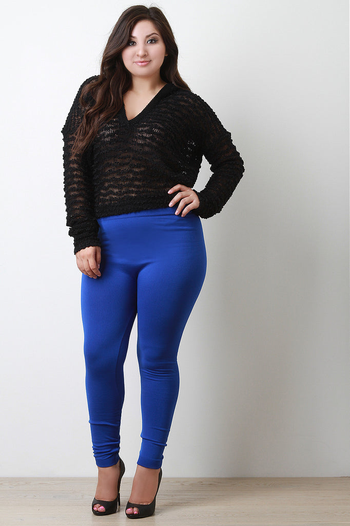 Solid Fleece Knit Leggings