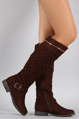 Python Perforated Scalloped Lace-Up Boots