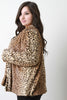 Leopard Faux Fur Open Front Jacket