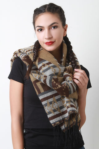 Fur Trim Solid Knit Tube Scarf