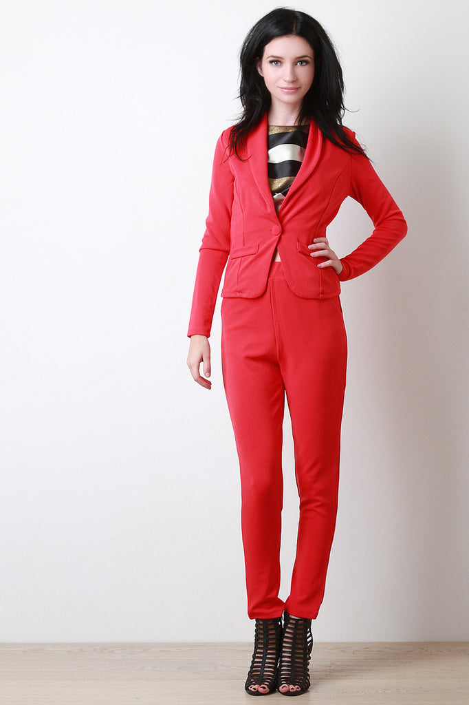 Crepe Tapered Suit Pants