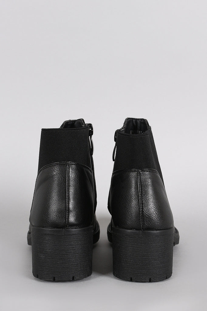 Round Toe Elastic Gore Booties