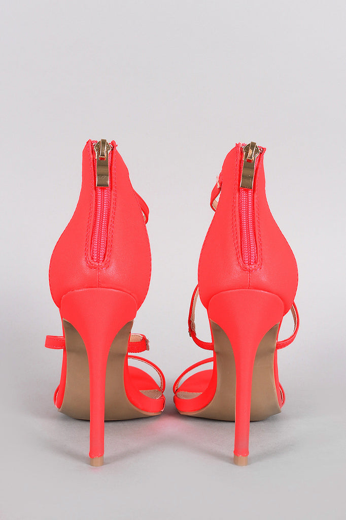 Liliana Neon Triple Straps Single Sole Heel