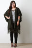 Mixed Stripe Knit Fringe Cardigan