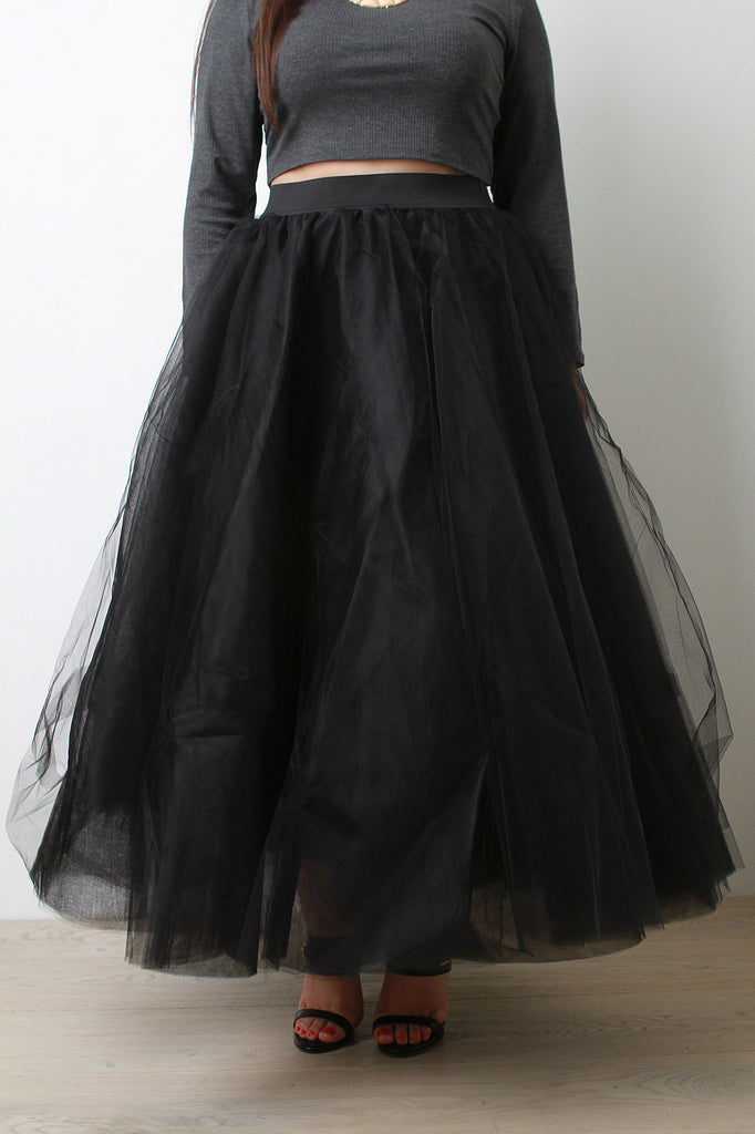 Fluffy Tulle Maxi Skirt