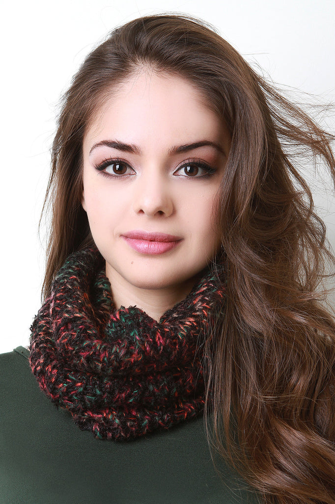 Marled Infinity Knit Scarf