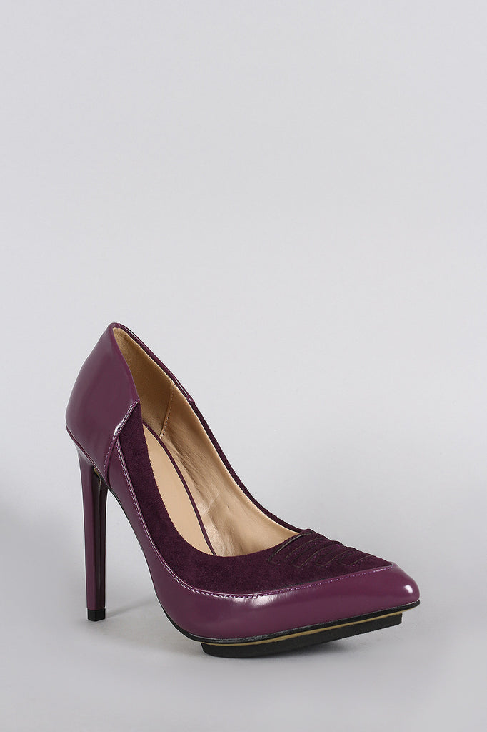 Stitched Trim Pointy Toe Stiletto Pump