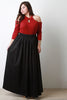 Taffeta Flared Maxi Skirt