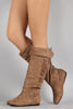 Rear Lace Up Slouchy Flat Boots