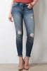 Distress Fringe hem Denim Jeans