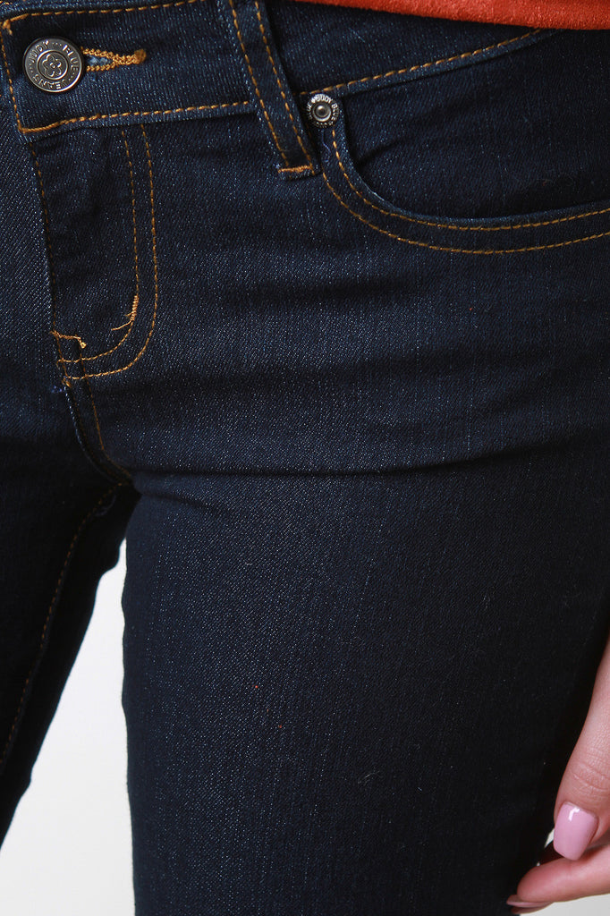 Low Rise Dark Taper Jeans