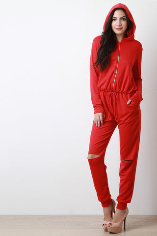 Deep V Crisscross Back Jumpsuit