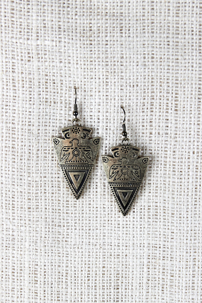 Etched Arrowhead Earrings