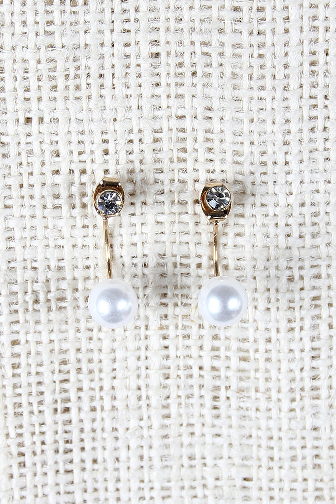 Mini Post And Pearl Jacket Earrings