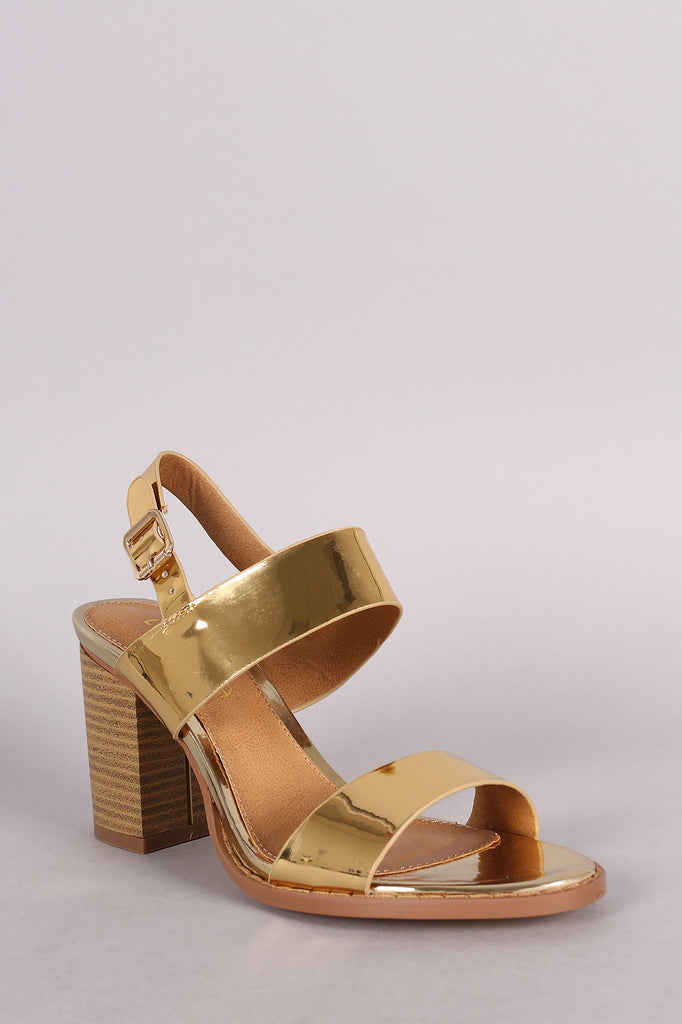 Liliana Two Band Slingback Chunky Stacked Heel