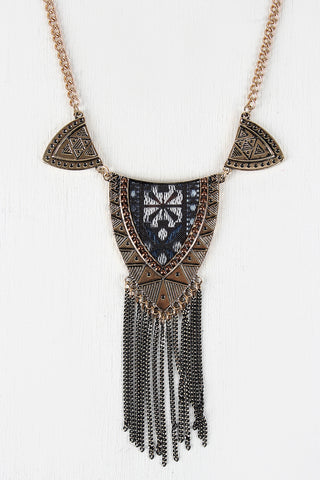 Fabric Tribal Design Necklace