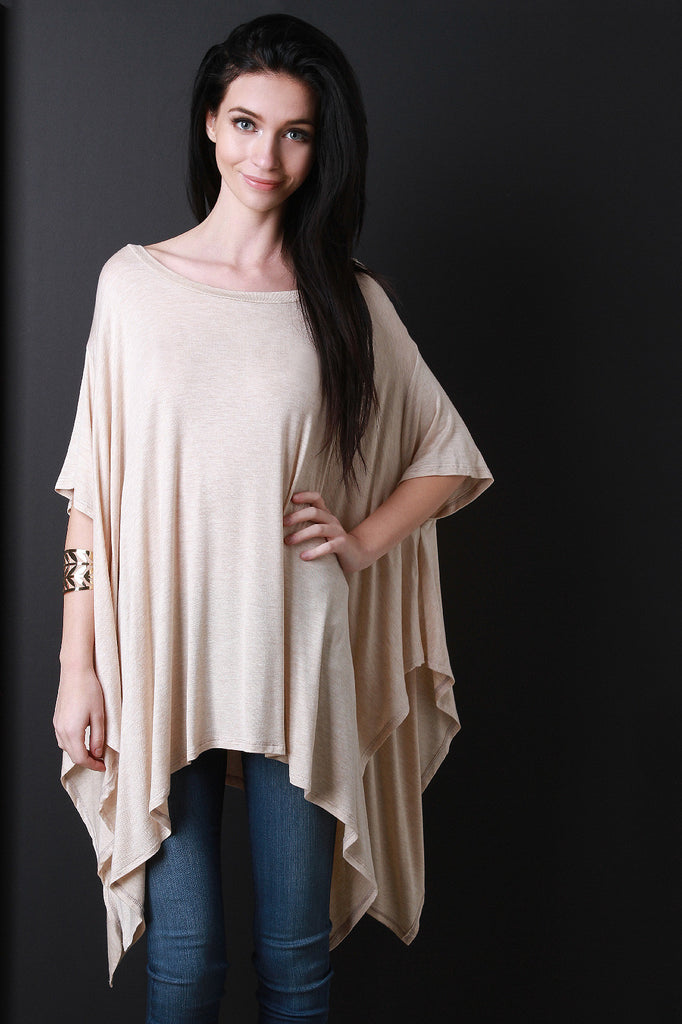 Dolman Sleeves Oversized Slit Top