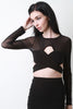 Self Tie Semi Sheer Crop Top