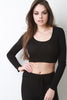 Thermal Knit Hooded Crop Top