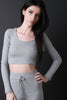 Thermal Knit Hooded Crop Top