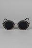 Metallic Trim Round Frame Sunglasses