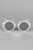 Metallic Trim Round Frame Sunglasses