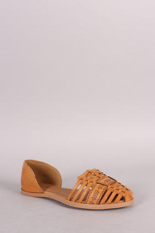 Bamboo Nubuck Ankle Cuff Lace-Up Flat